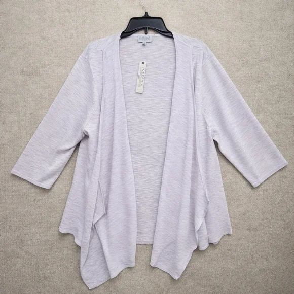 Joseph A Lilac Lightweight Open Front Cardigan 3X Flowy Drape NWT Soft - Picture 11 of 11